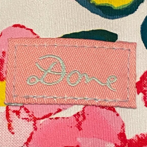 DONE Floral Tote Bag 100% cotton outside/Nylon inside Zipper Pocket - Picture 3 of 9